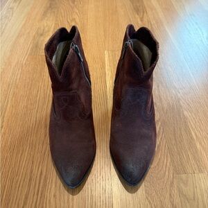 FRYE Brown Suede Ankle Boots